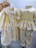 Lemon smocked pjs set