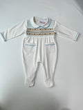Boys smocked baby grow