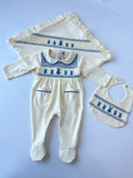 Cream & Blue Bunny set