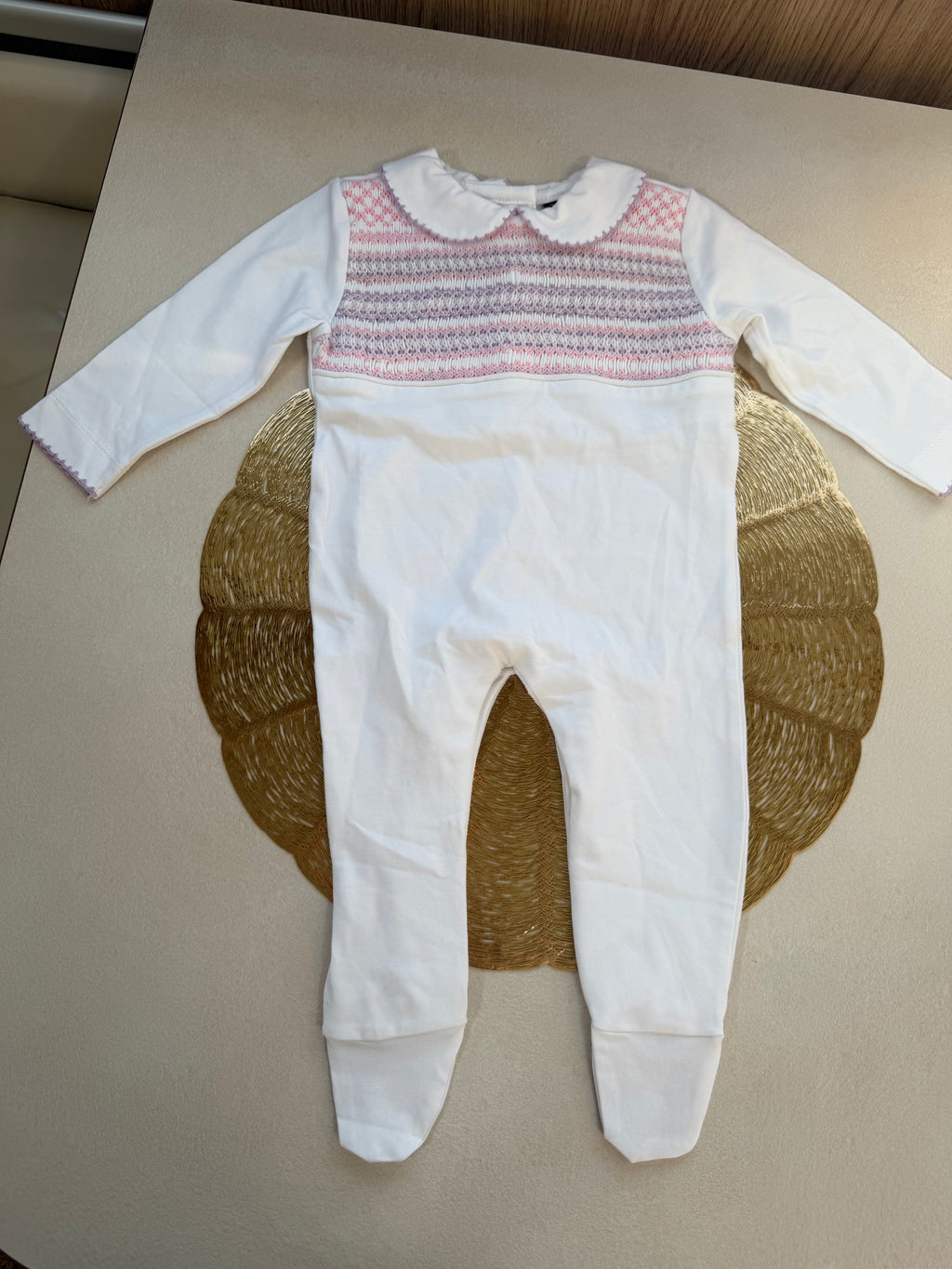 Girls smocked Babygrow