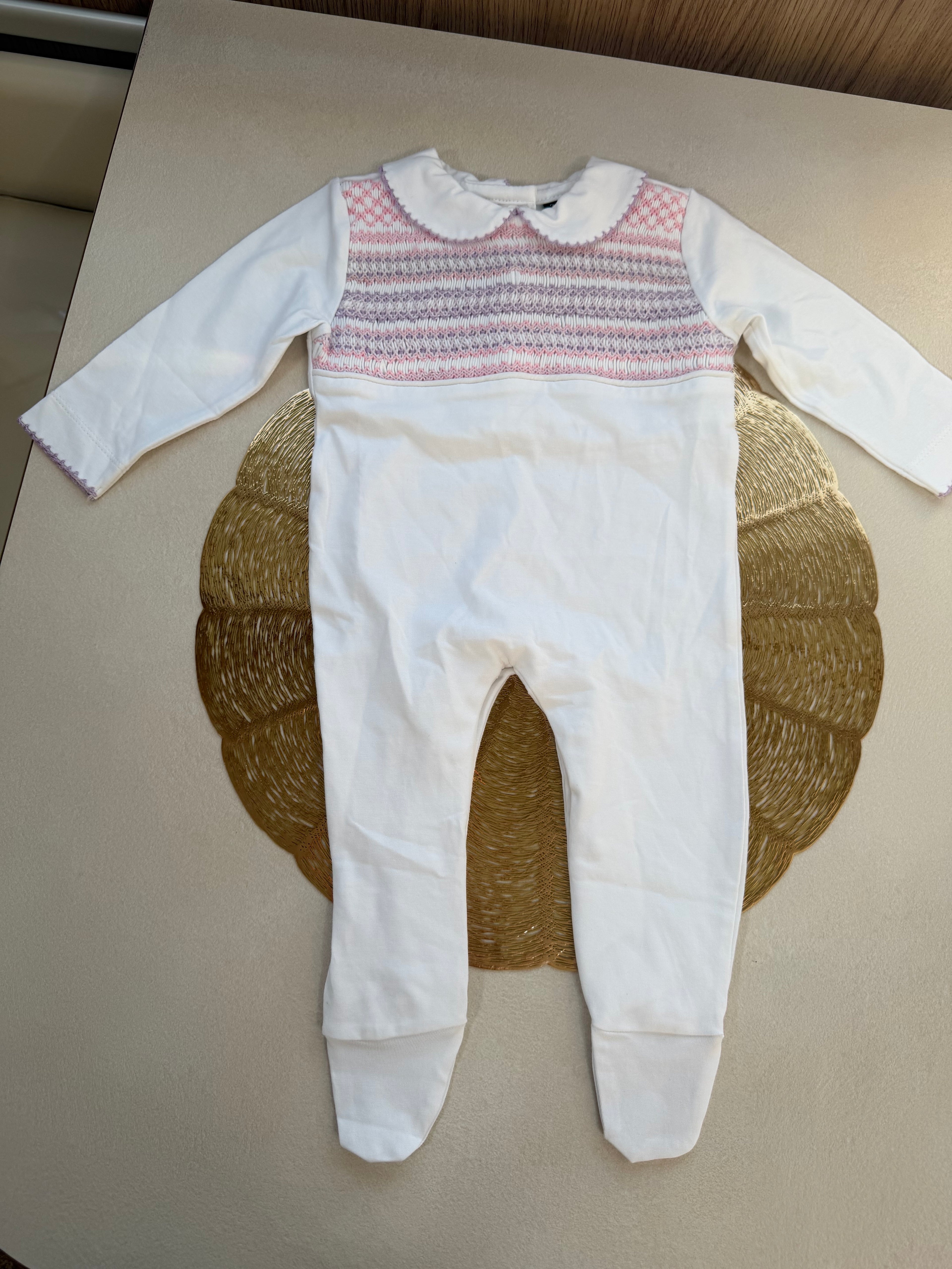 Girls smocked Babygrow