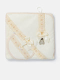 Cream Bath Set - towel, bib and dummy clip