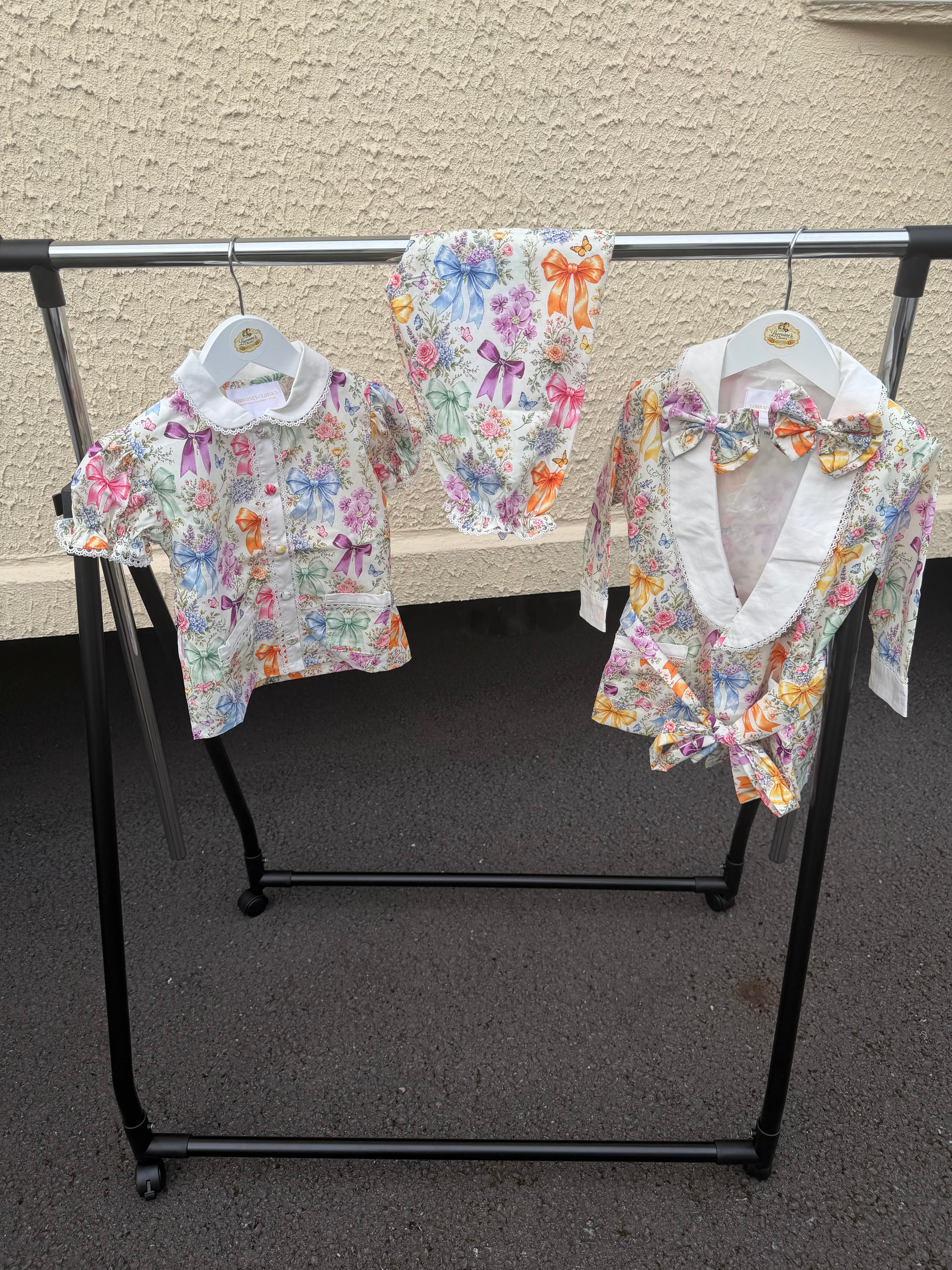 Girls Multi bow pyjamas