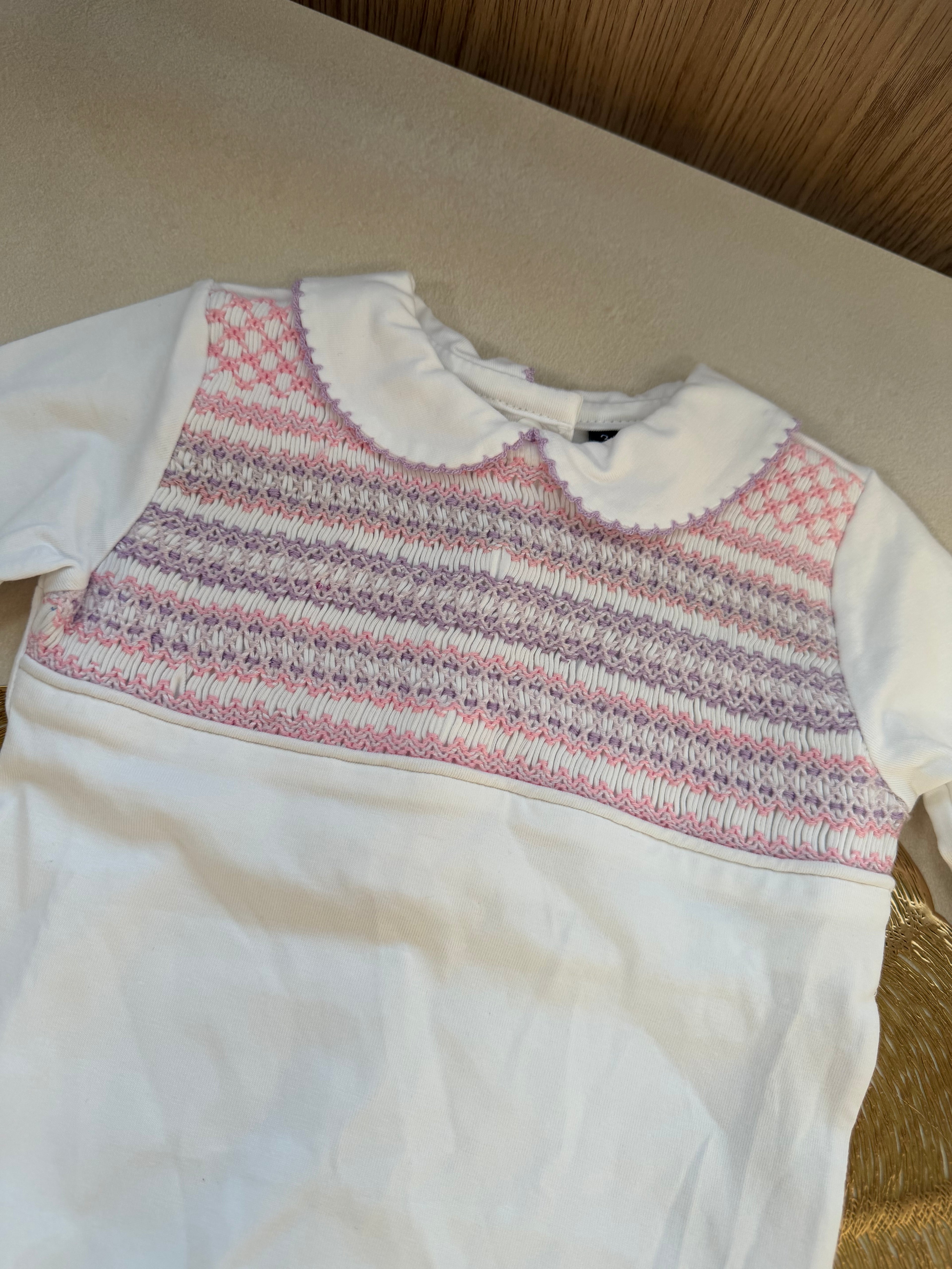 Girls smocked Babygrow