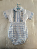 Blue Swiss Dot Romper