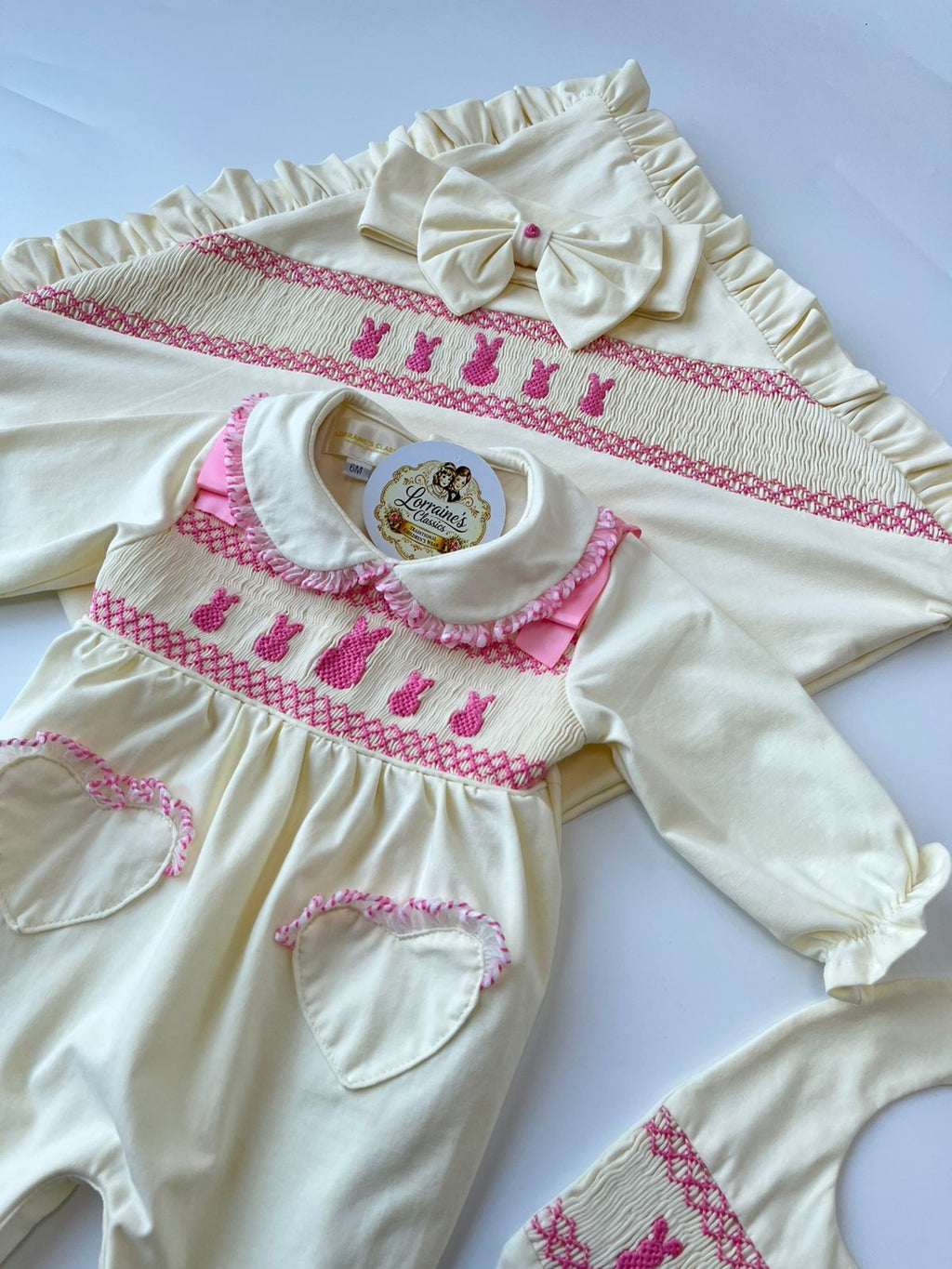 Cream & Pink bunny Set