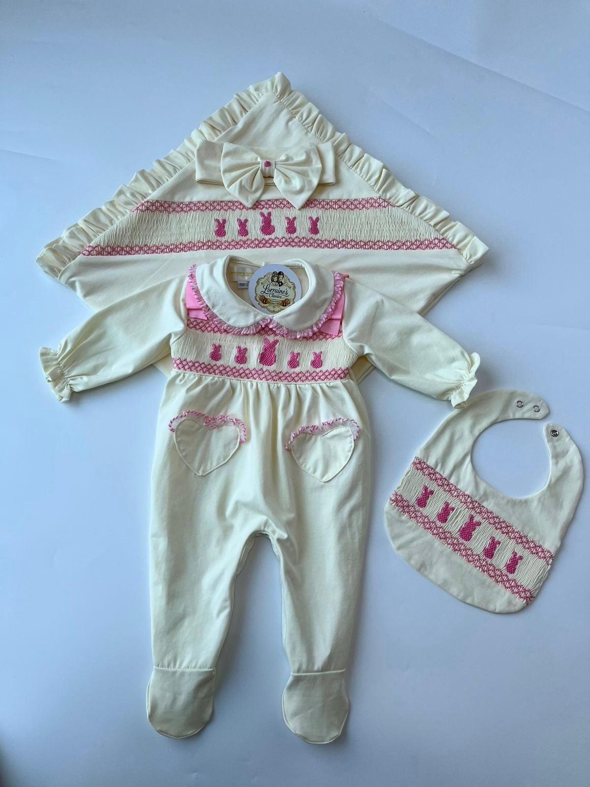 Cream & Pink bunny Set