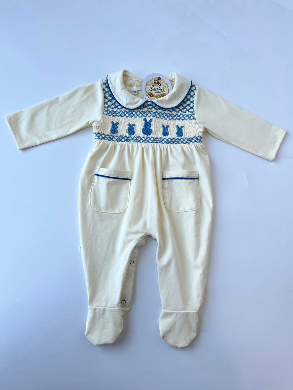 Cream & Blue Bunny set