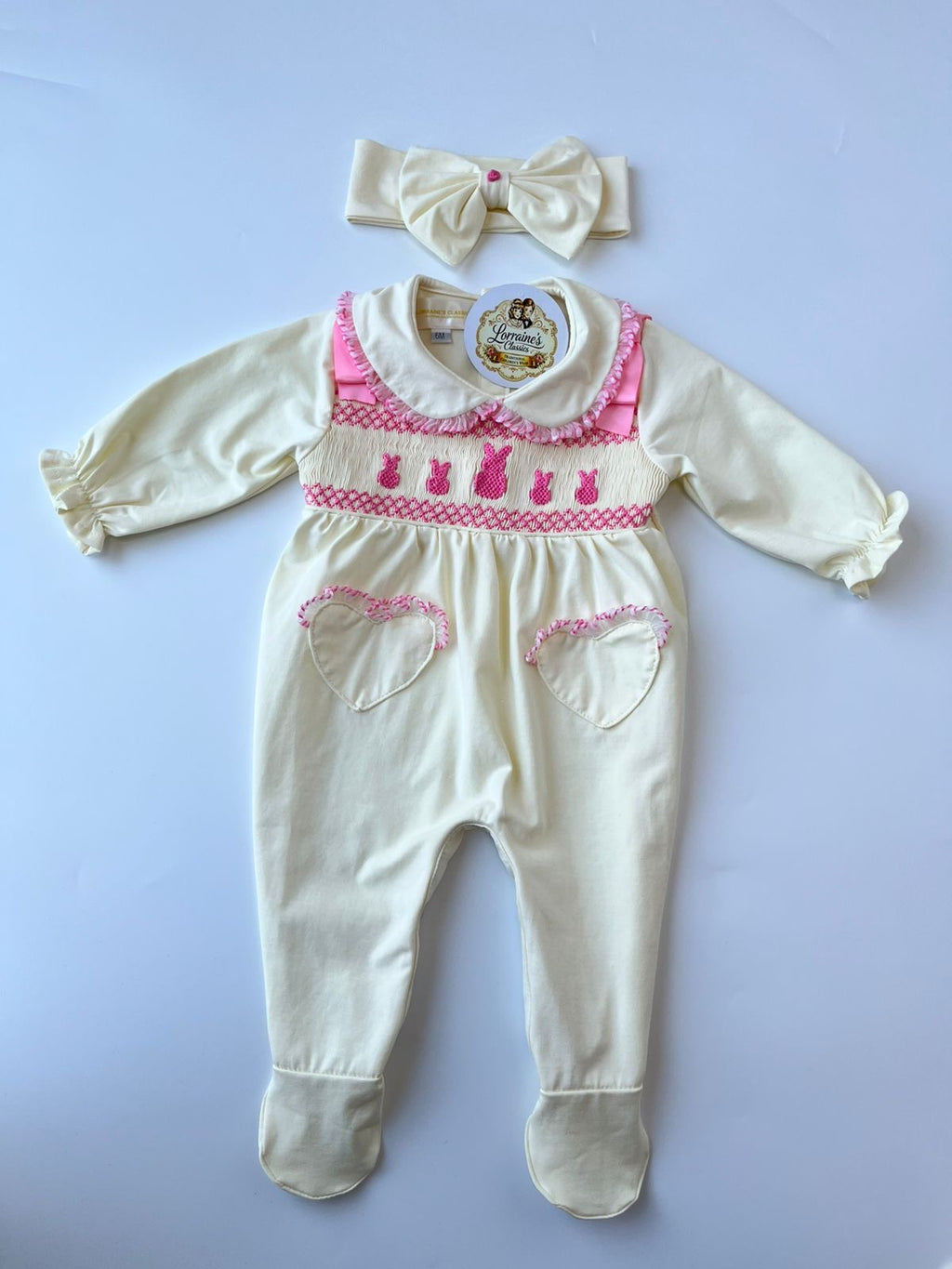Cream & Pink bunny Set